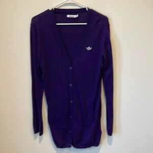 Adidas Originals long cardigan sweater. Size medium.